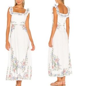 Zimmermann Juliette Cross Stitch Floral Maxi Dress White Size 0 (US 4) NWOT